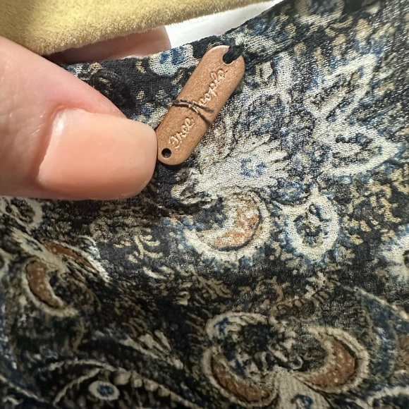 Free People Lolita Floral Print Top Size M Bohemian - Picture 4 of 5